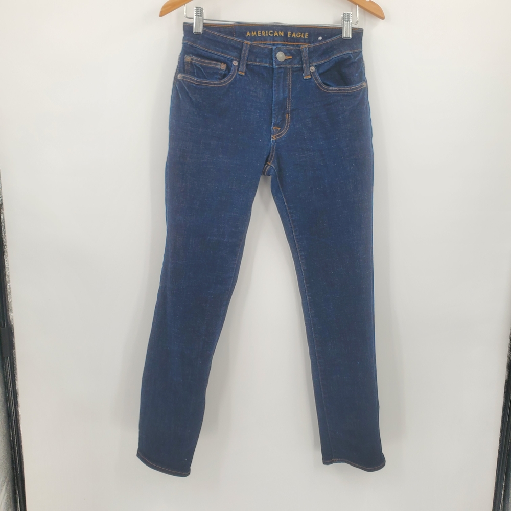 ♧♧ American Eagle Outfitters Next Level Stretch Women's Dark Blue Jeans Size 28